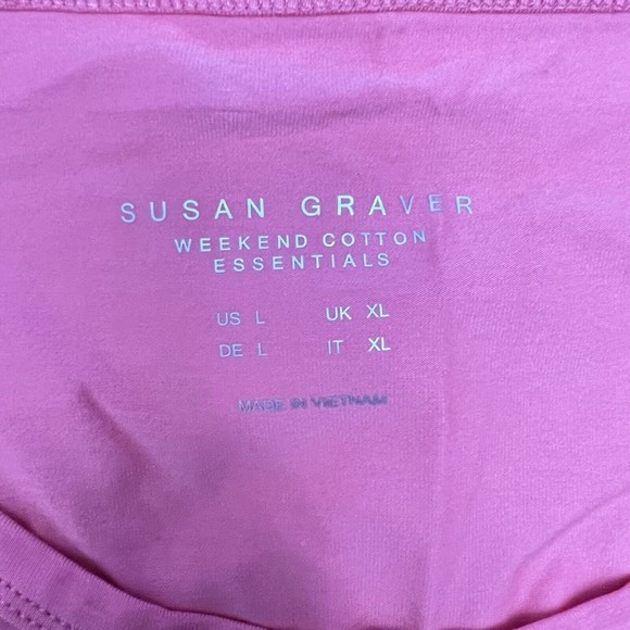 Susan Graver Weekend Essentials Tunic ~ sz L Tank Comfy Cotton Coral A479155 - Picture 2 of 4